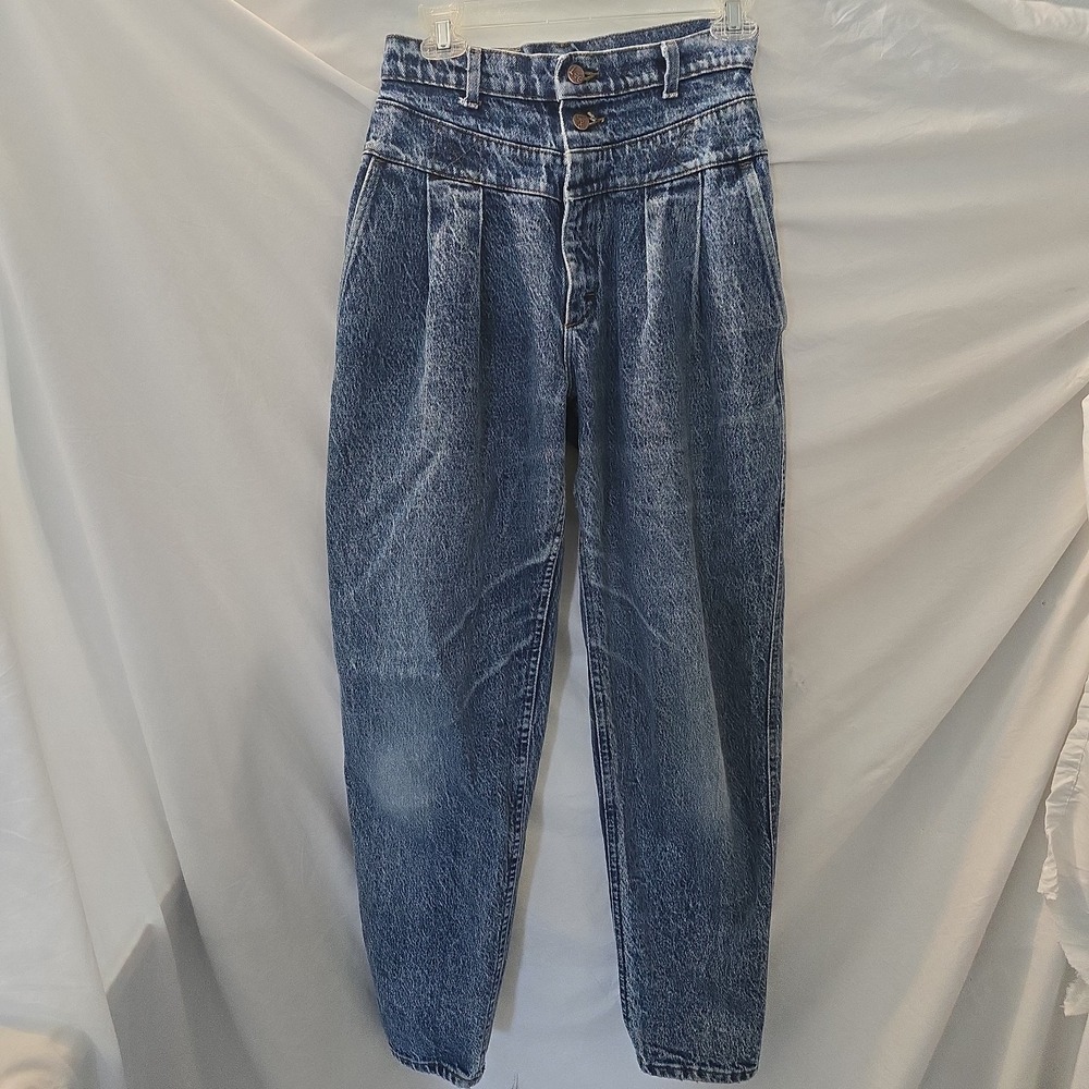 Vintage Women's High Waist Lee Mom Jeans Pleated Double Button Size 10 Med Retro